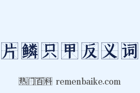 片鳞只甲反义词是什么意思的图片